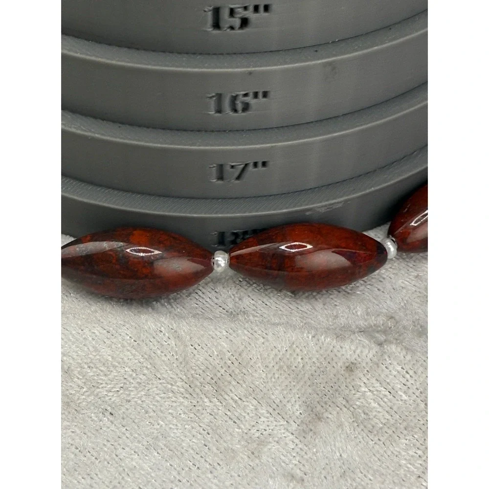 GSJ Red Jasper‎ Gemstone Necklace Earrings Bracelet Set 19